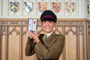 Emma Grimshaw receiving MBE award