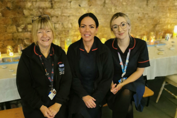 Photo of WHH staff members at the butterfly lantern walk.