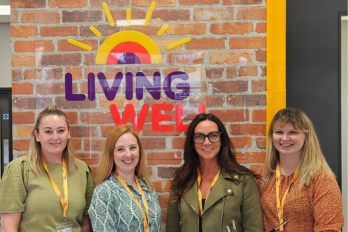 Photo of The Living Well Hub team, from left, Jennifer Shaw, Kelly Adams, Emma Whaley and Amy Moreton